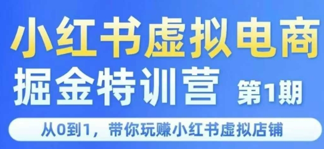 小红书虚拟电商掘金特训营第1期,从0到1,带你玩转小红书虚拟店铺-铜臭网