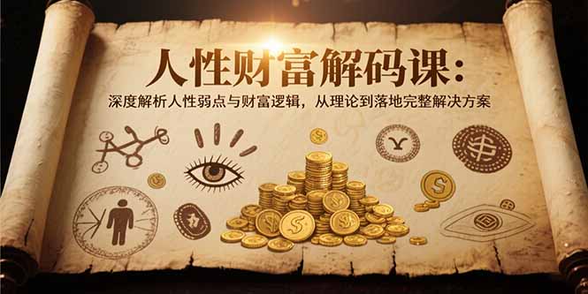 人性财富解码课6.0：深度解析人性弱点与财富逻辑，理论到落地完整解决方案-铜臭网