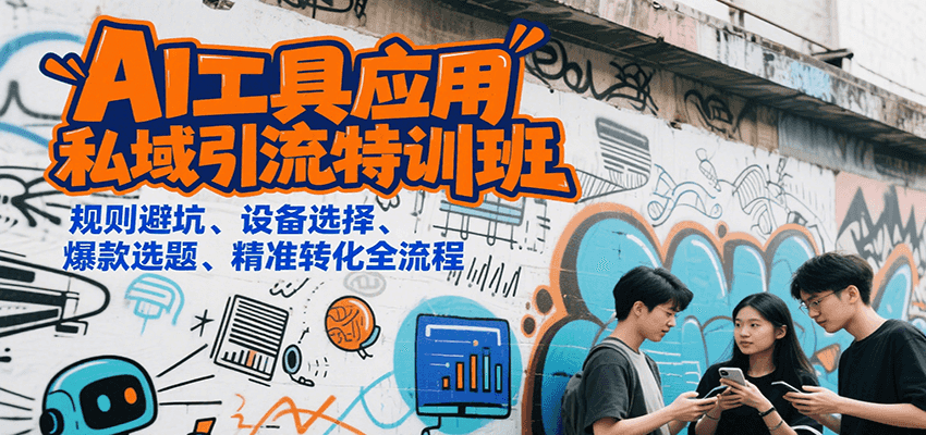 AI工具应用私域引流特训班，规则避坑、设备选择、爆款选题、精准转化全流程-铜臭网