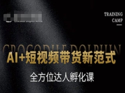 AI+短视频带货新范式，全方位达人孵化课-铜臭网
