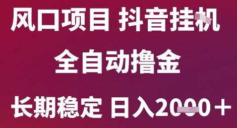 风口项目，六月最新玩法抖音无人挂G，全自动撸金，长期稳定 日入2k+【揭秘】-铜臭网