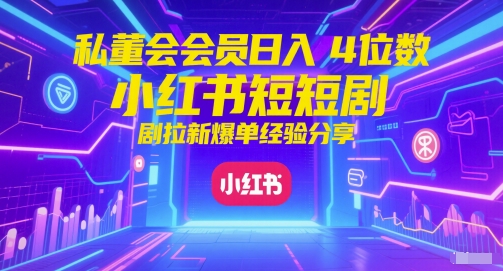 私董会会员日入4位数小红书红果短剧拉新爆单经验分享-铜臭网