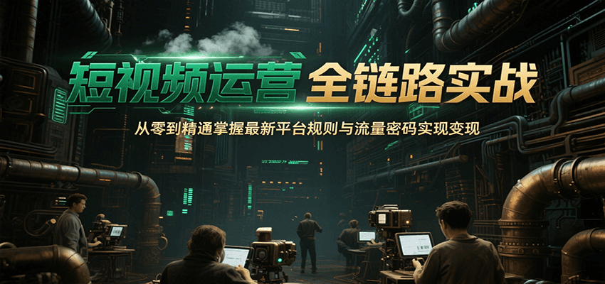 短视频运营全链路实战，从零到精通掌握最新平台规则与流量密码实现变现-铜臭网