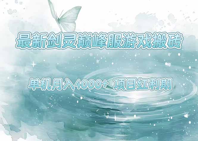 最新剑灵巅峰服游戏搬砖，项目红利期，单机稳定4000+操作简单好上手-铜臭网