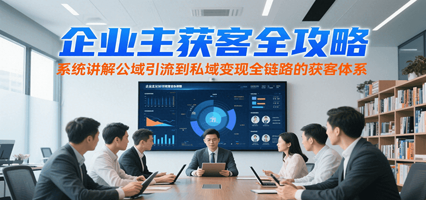 企业主获客全攻略，系统讲解公域引流到私域变现全链路的获客体系-铜臭网