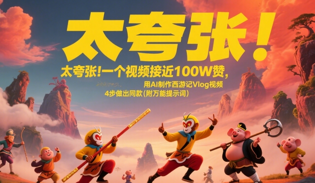 太夸张！一个视频接近100W赞，用AI制作西游记Vlog视频，全流程拆解来了(附万能提示词)-铜臭网