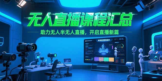 无人直播课程汇总，含非实时防风技术，助力无人半无人直播，开启直播新篇-铜臭网