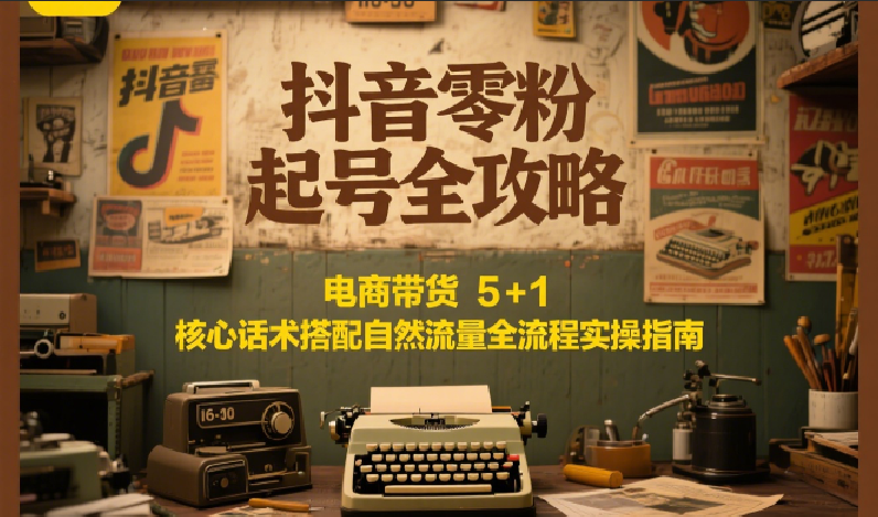 抖音零粉起号全攻略:电商带货 5+1 核心话术搭配自然流量全流程实操指南-铜臭网