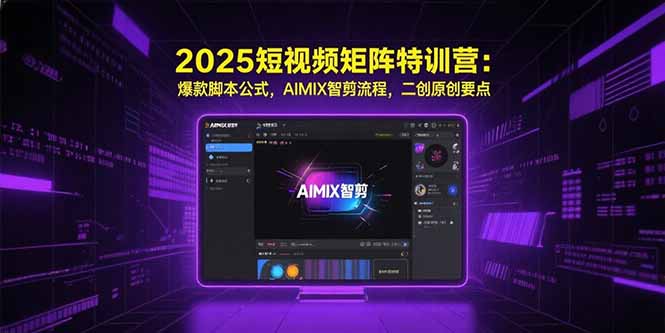 2025短视频矩阵特训营：爆款脚本公式，AIMIX智剪流程，二创原创要点-铜臭网