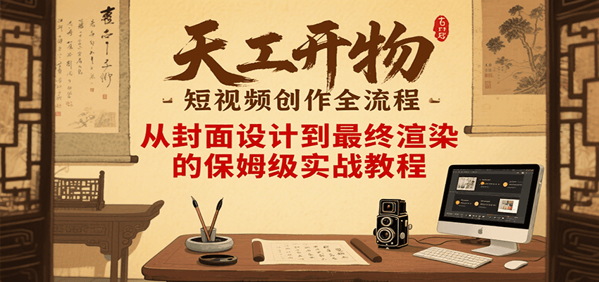 天工开物短视频创作全流程，从封面设计到最终渲染的保姆级实战教程-铜臭网