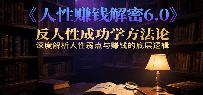 人性赚钱解密6.0，反人性成功学方法论，深度解析人性弱点与赚钱的底层逻辑-铜臭网