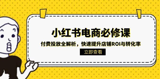 小红书电商必修课：付费投放全解析，快速提升店铺ROI与转化率-铜臭网
