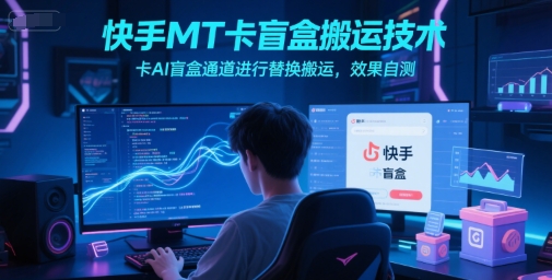 快手MT卡盲盒搬运技术,卡AI盲盒通道进行替换搬运,效果自测-铜臭网