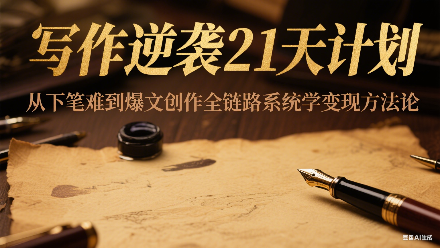 写作逆袭21天计划：从下笔难到爆文创作全链路系统学变现方法论-铜臭网