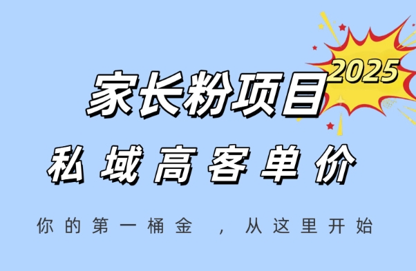 家长粉项目，一个可以长期变现暴利项目，私域高客单价，轻松完成你的人生第一桶金-铜臭网