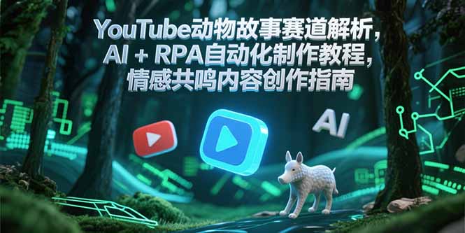 YouTube动物故事赛道解析，AI+RPA自动化制作教程，情感共鸣内容创作指南-铜臭网