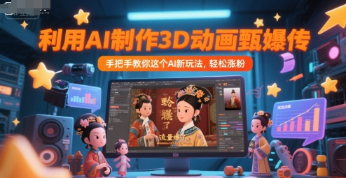 利用AI制作3D动画甄嬛传，流量爆了，手把手教你这个AI新玩法，轻松涨粉-铜臭网