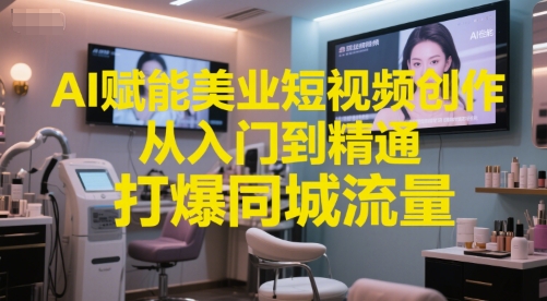 AI赋能美业短视频创作，从入门到精通，打爆同城流量，超级AI工具短视频实操落地-铜臭网