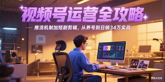 2025视频号运营全攻略，推流机制加短剧剪辑，从养号到日销34万实战-铜臭网