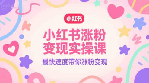 小红书涨粉变现实操课，最快速度带你涨粉变现-铜臭网