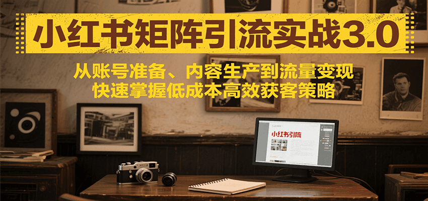 小红书矩阵引流3.0，从账号准备、内容生产到流量变现，快速掌握低成本高效获客策略-铜臭网