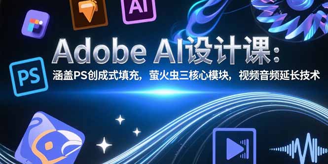 Adobe AI设计课：涵盖PS创成式填充，萤火虫三核心模块，视频音频延长技术-铜臭网