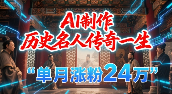 暴力起号！用AI制作历史名人传奇一生，单月涨粉24W，涨粉+变现赛道黑马来了-铜臭网