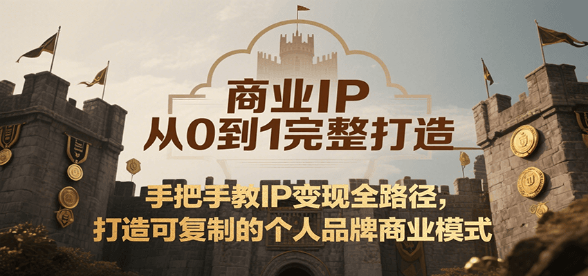 商业IP从0到1完整打造，手把手教IP变现全路径，打造可复制的个人品牌商业模式-铜臭网