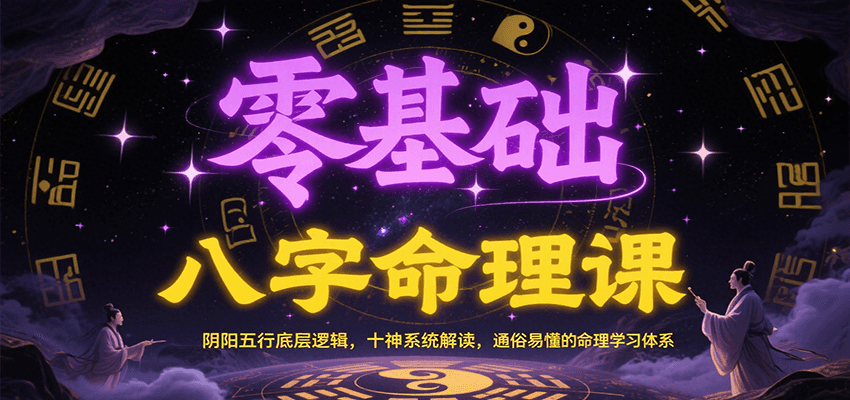 零基础八字命理课：阴阳五行底层逻辑，十神系统解读，通俗易懂的命理学习体系-铜臭网