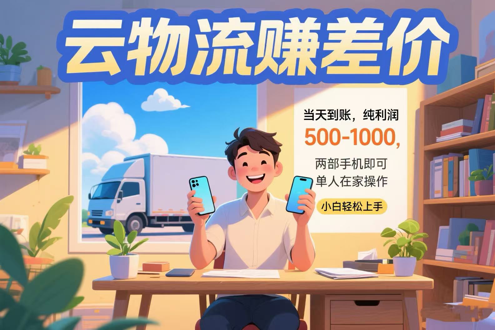 云物流赚差价 当天到账纯利润500-1000 两部手机即可 可单人在家操作 小…-铜臭网