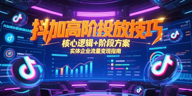 抖加高阶投放技巧，核心逻辑+阶段方案，实体企业流量变现指南-铜臭网