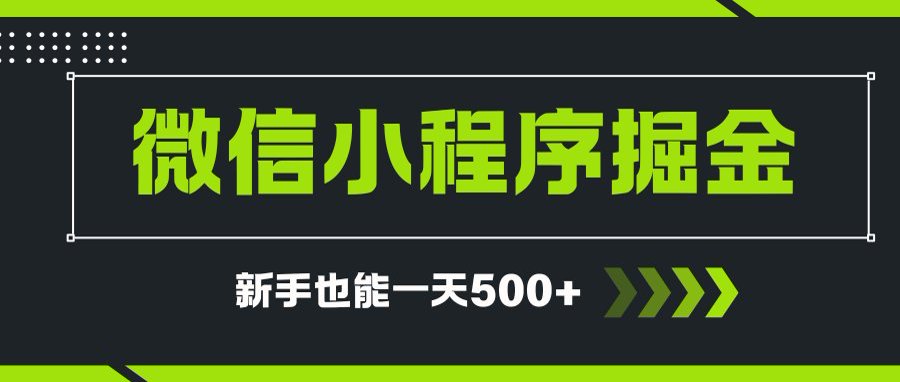微信小程序自撸广告项目，0投资暴力玩法，新手小白一天轻松500+-铜臭网