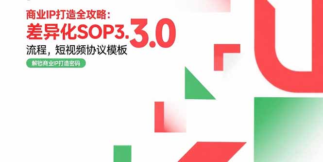商业IP打造全攻略：差异化SOP3.0流程，短视频协议模板，婚恋项目实战案例-铜臭网