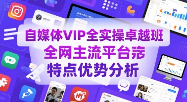 自媒体VIP全实操卓越班，全网主流平台特点优势分析-铜臭网