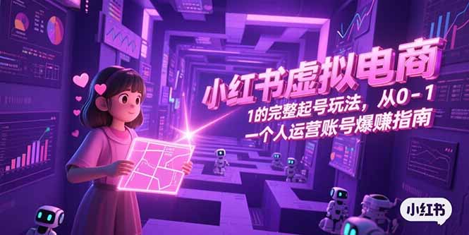 小红书虚拟电商，从0-1的完整起号玩法，一个人运营账号爆赚指南-铜臭网