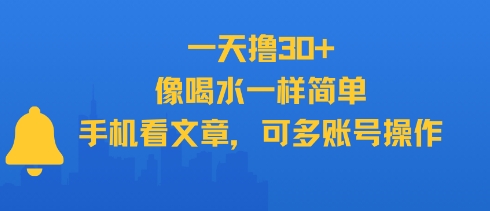 一天撸30+，像喝水一样简单，手机看文章，可多账号操作-铜臭网