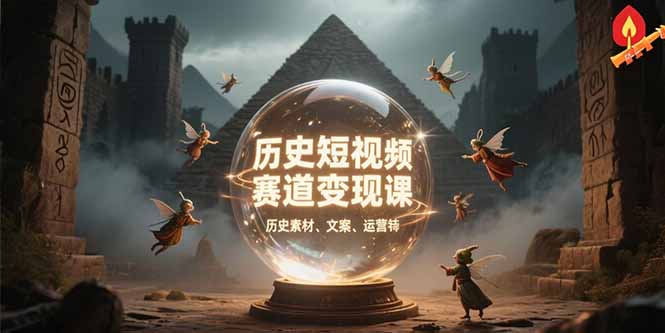 历史短视频赛道变现课，百集素材库应用，文案剪辑技巧，账号运营全案-铜臭网