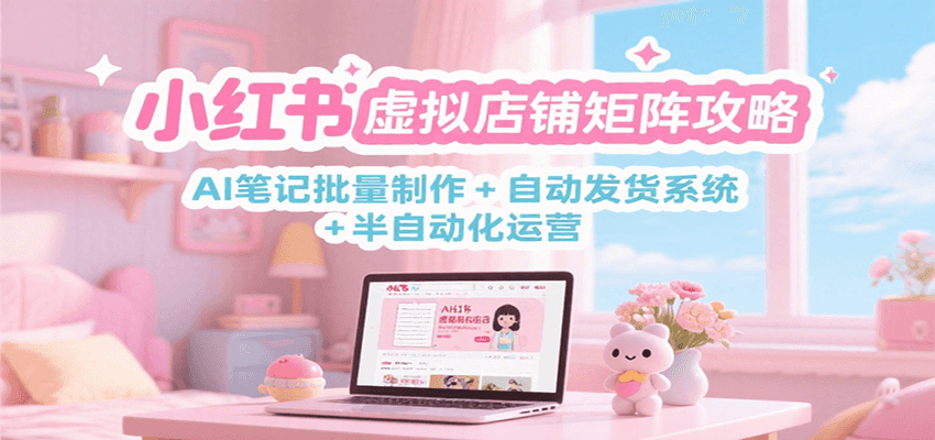 小红书虚拟店铺矩阵攻略：AI笔记批量制作 + 自动发货系统 + 半自动化运营-铜臭网