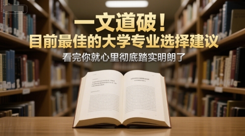付费文章：一文道破！目前最佳的大学专业选择建议，看完你就心里彻底踏实明朗了-铜臭网