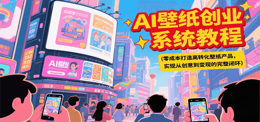 AI壁纸创业系统教程，零成本打造高转化壁纸产品，实现从创意到变现的完整闭环-铜臭网