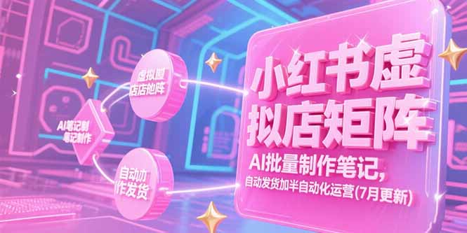 小红书虚拟店矩阵，AI批量制作笔记，自动发货加半自动化运营(7月更新-铜臭网