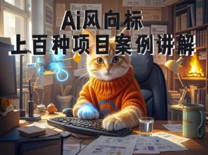 Ai风向标-附100种项目案例玩法-0基础小白到大神ai视频商业应用教学-铜臭网