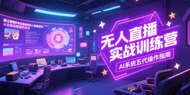 无人直播实操训练营，从设备搭建到话术，AI系统五代操作指南(7月更新-铜臭网