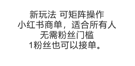 可矩阵操作，小红书商单新玩法，适合所有人，无需粉丝门槛，1粉丝也可以接单-铜臭网