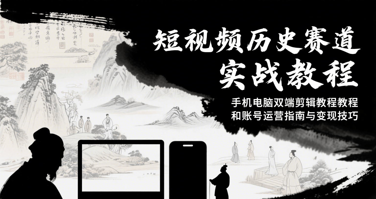 短视频历史赛道实战教程,手机电脑双端剪辑教程和账号运营指南与变现技巧-铜臭网