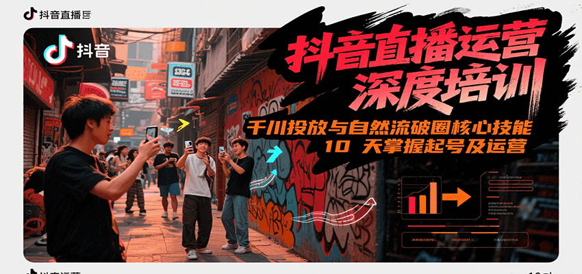 抖音直播运营深度培训，千川投放与自然流核心技能，10天掌握起号及运营(6-7月新课)-铜臭网