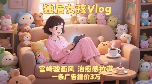 单个账号涨粉71W！用AI制作独居女孩Vlog，宫崎骏画风，治愈感拉满，一条广告报价3W-铜臭网