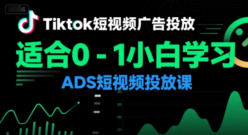 Tiktok短视频广告投放，适合0-1小白学习ADS短视频投放课-铜臭网