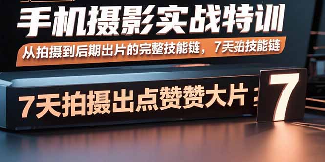 手机摄影实战特训，从拍摄到后期出片的完整技能链，7天拍出点赞大片-铜臭网