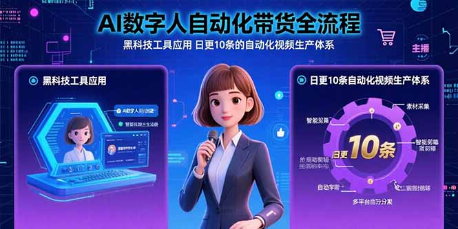 AI数字人自动化带货全流程：黑科技工具应用 日更10条的自动化视频生产体系-铜臭网